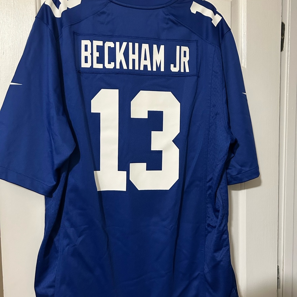 Beckham Jr Nike Men's Blue and White Jersey